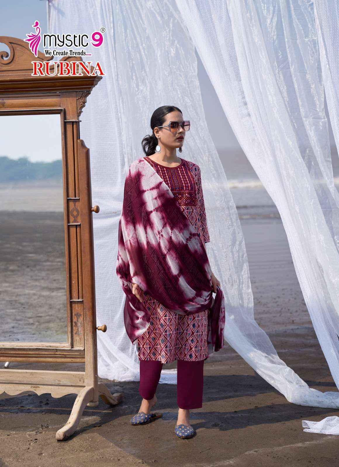Mystic 9 Rubina Vol-9 Rayon Readymade Suit (8 pcs Catalogue)