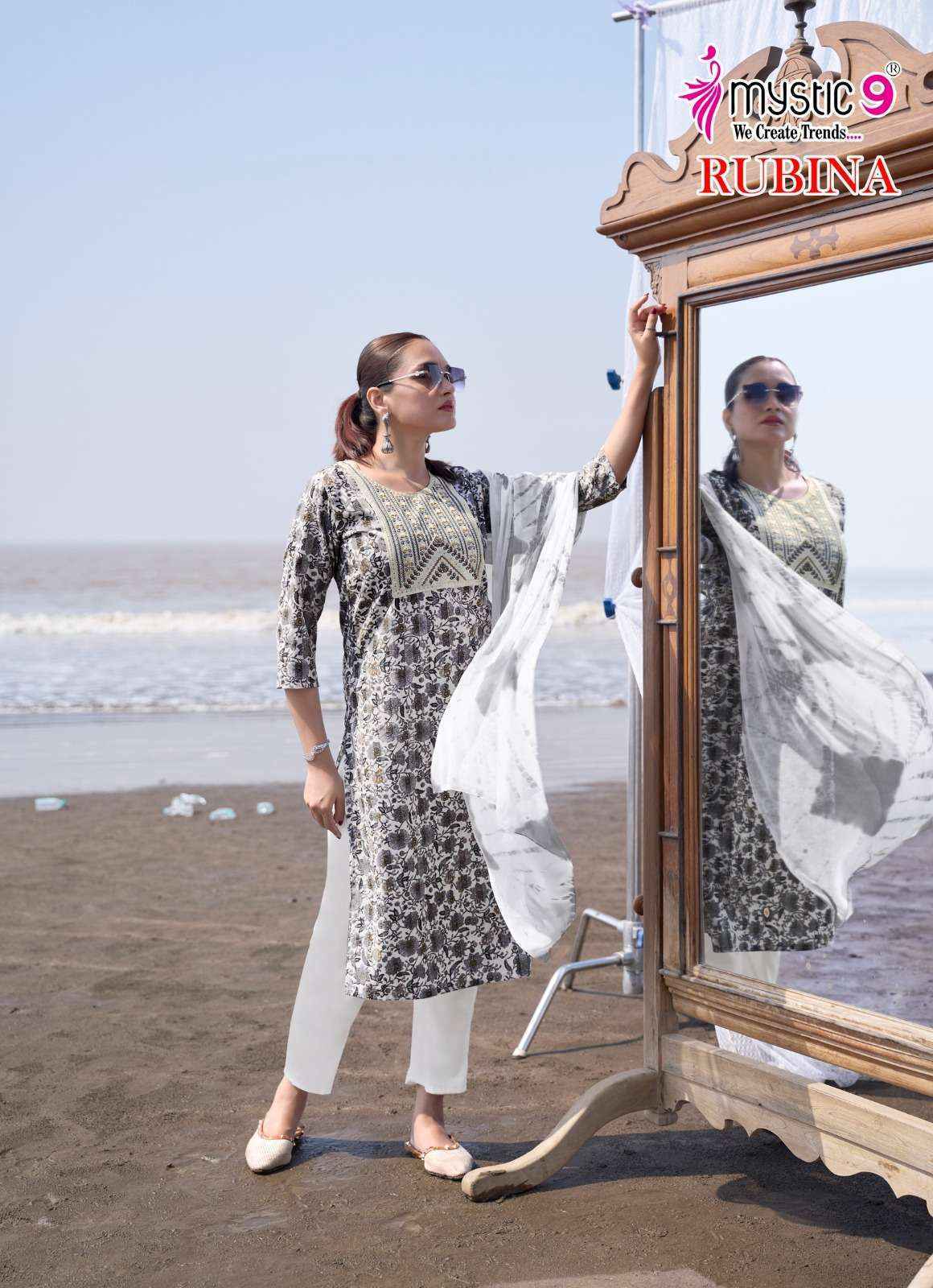 Mystic 9 Rubina Vol-9 Rayon Readymade Suit (8 pcs Catalogue)