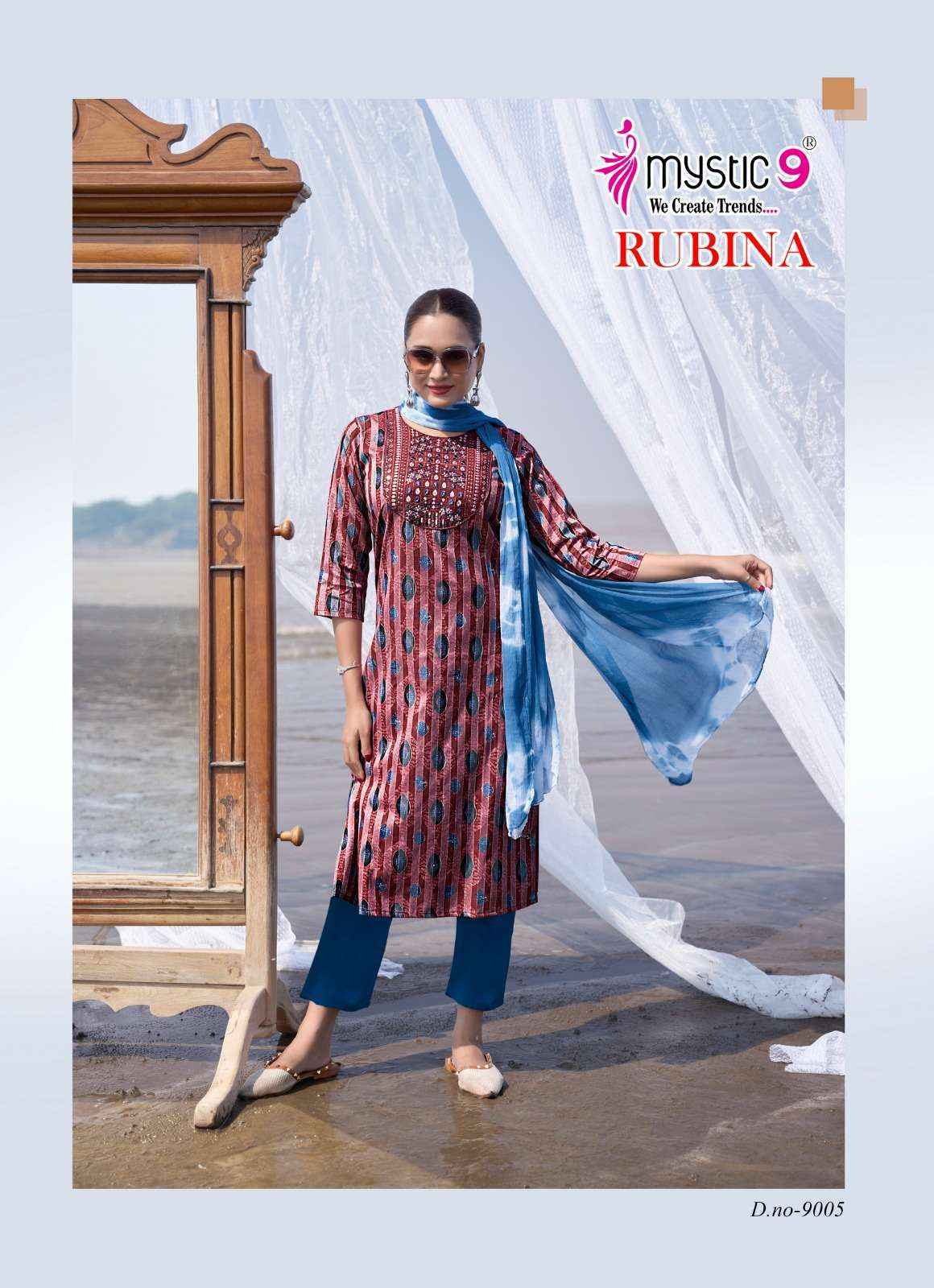 Mystic 9 Rubina Vol-9 Rayon Readymade Suit (8 pcs Catalogue)