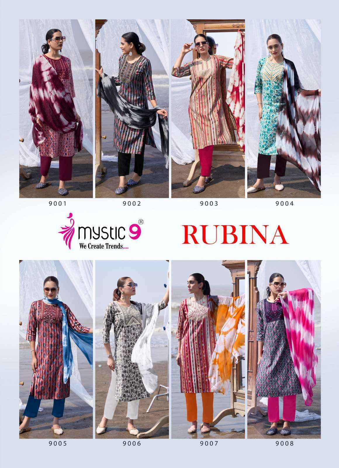 Mystic 9 Rubina Vol-9 Rayon Readymade Suit (8 pcs Catalogue)