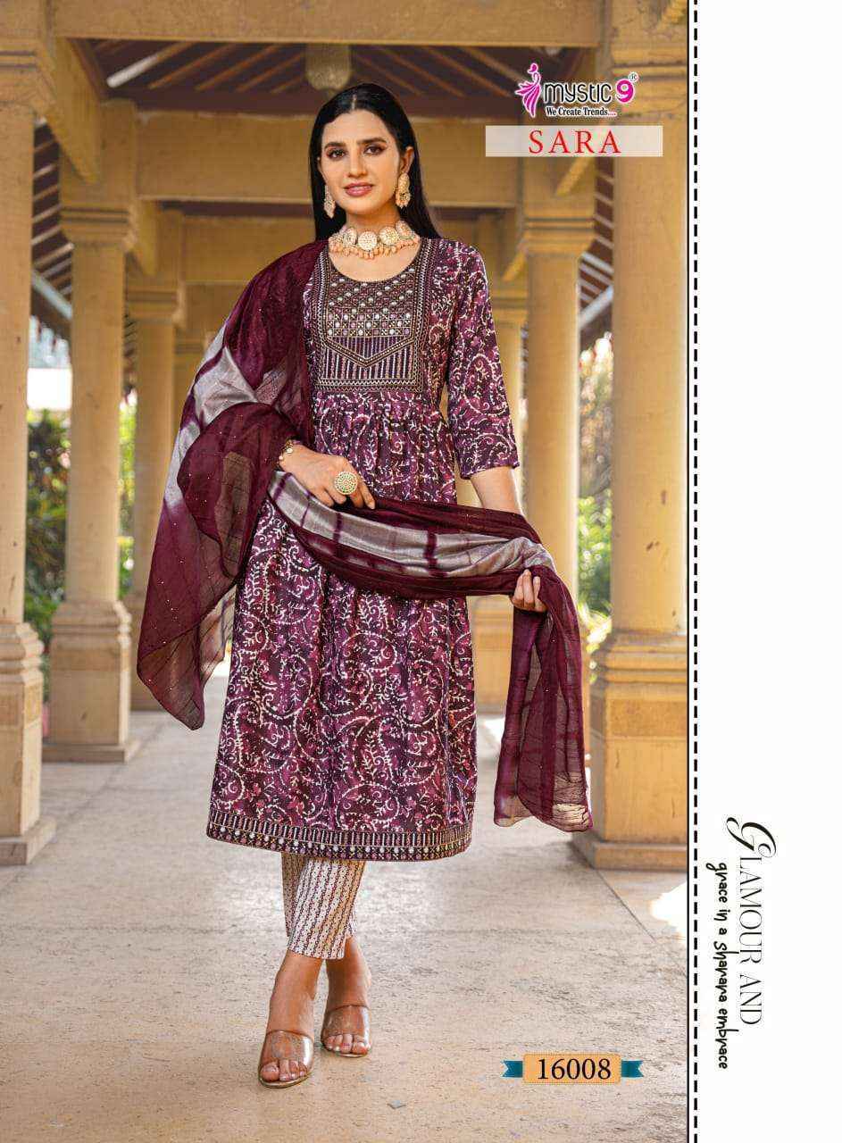 Mystic 9 Sara Vol 16 Rayon Kurti Combo 8 pcs Catalogue