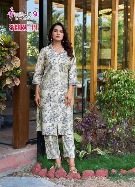 Mystic 9 Shruti Vol-1 Vertican Kurti With Bottom (6 pcs Catalogue)