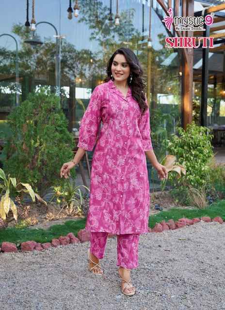 Mystic 9 Shruti Vol-1 Vertican Kurti With Bottom (6 pcs Catalogue)