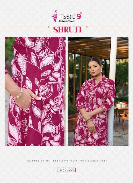 Mystic 9 Shruti Vol-1 Vertican Kurti With Bottom (6 pcs Catalogue)