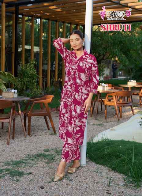 Mystic 9 Shruti Vol-1 Vertican Kurti With Bottom (6 pcs Catalogue)