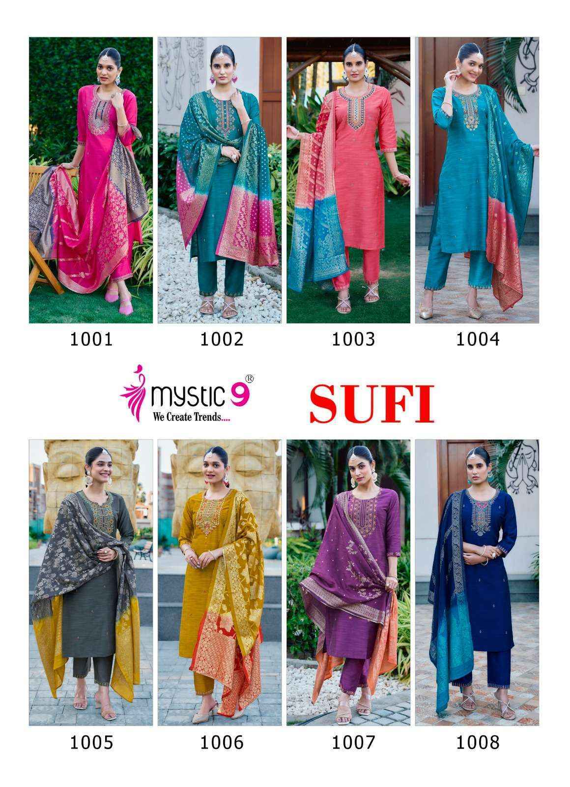 Mystic 9 Sufi Vol-1 Banglori Silk Readymade Suit (8 pcs Catalogue)