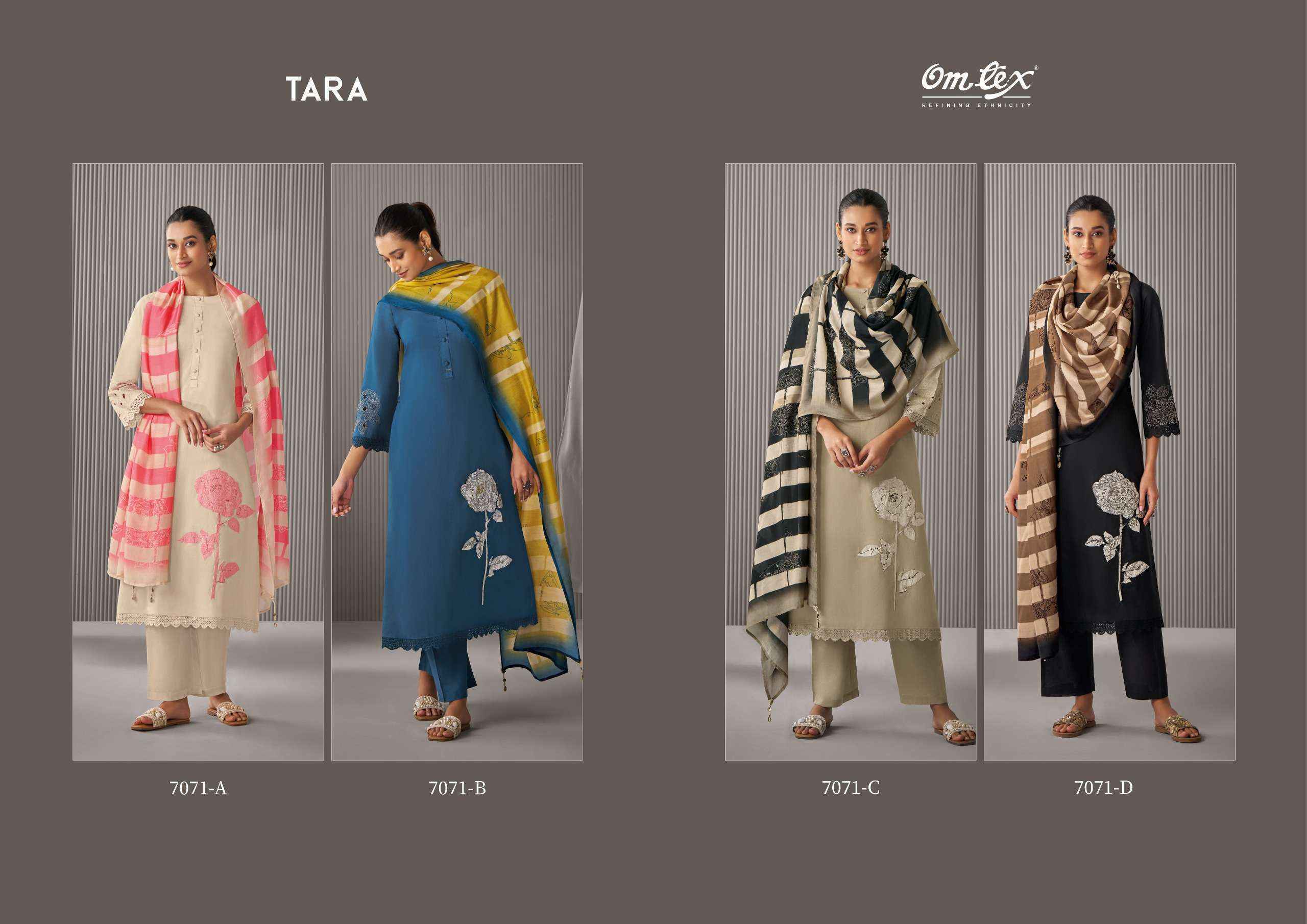 Omtex Tara Cotton Dress Material 4 pcs Catalogue