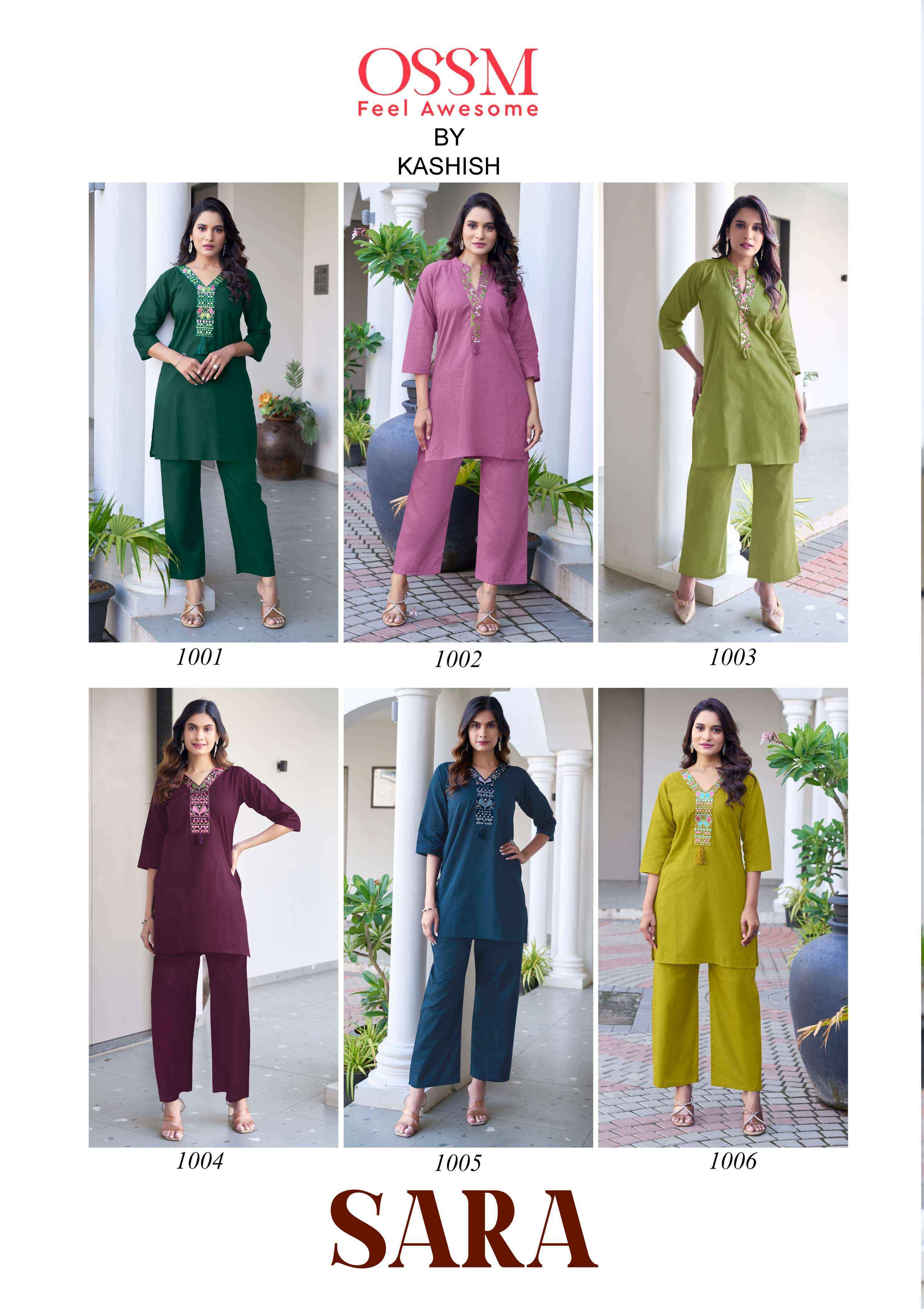 Ossm Sara Cotton Co ord Set 6 pcs Catalogue