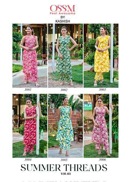 Ossm Summer Threads Vol-3 Cotton Co ord Set (6 pcs Catalogue)