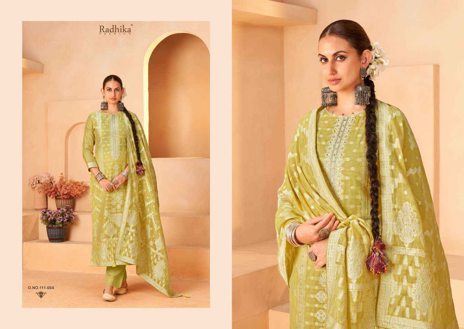 Radhika Fashion Azara Banarashi Adah Vol 5 Cotton Jacquard Dress Material 6 pcs Catalogue