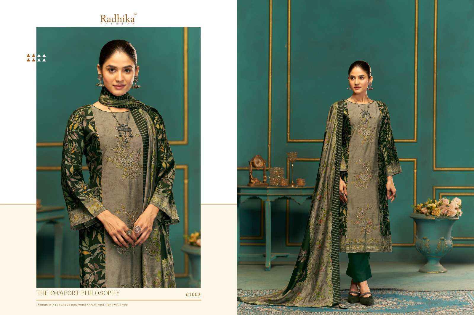 Radhika Fashion Azara Beauty Silk Vol-2 Musline Dress Material (4 pcs Catalogue)