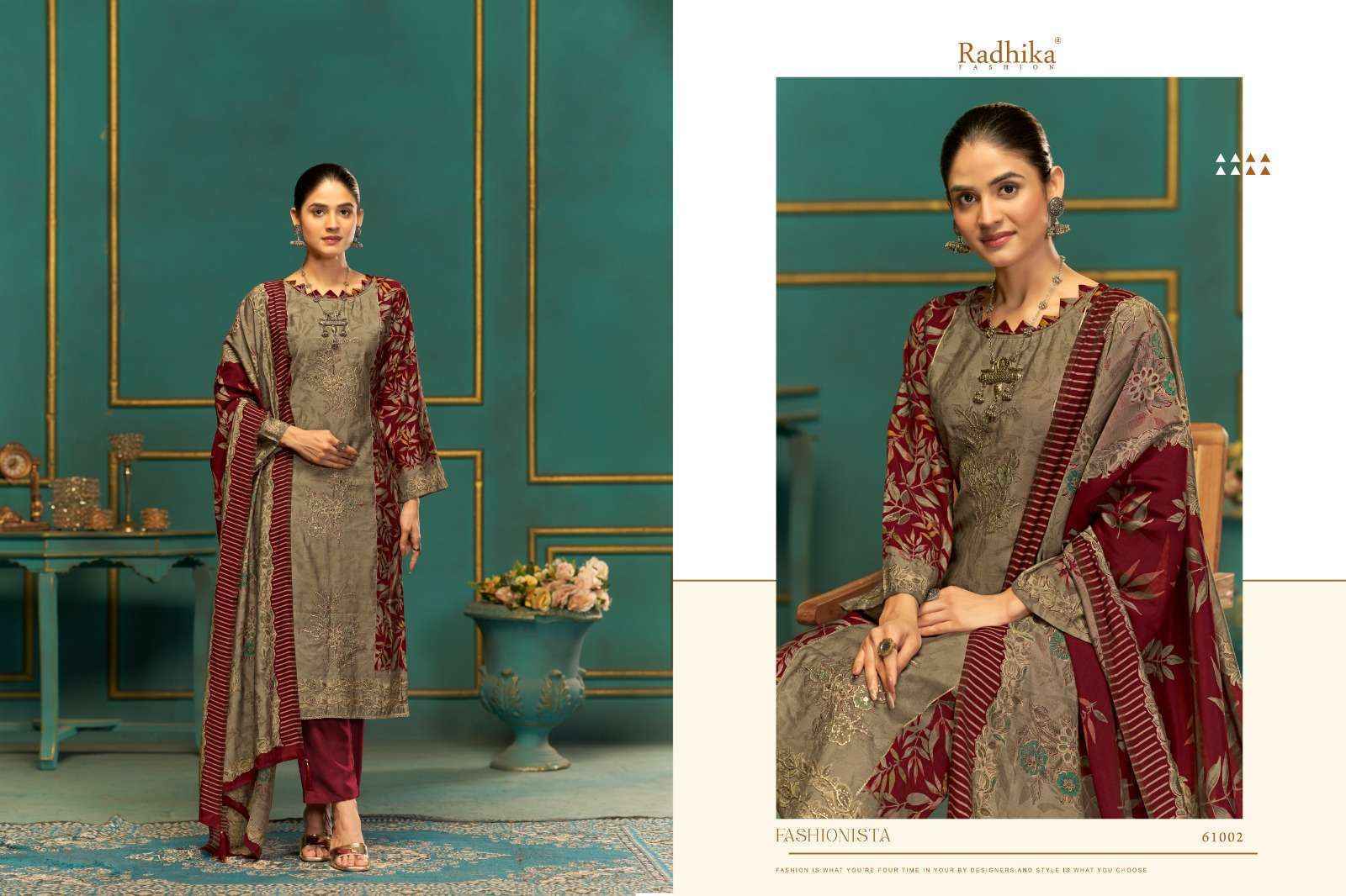 Radhika Fashion Azara Beauty Silk Vol-2 Musline Dress Material (4 pcs Catalogue)