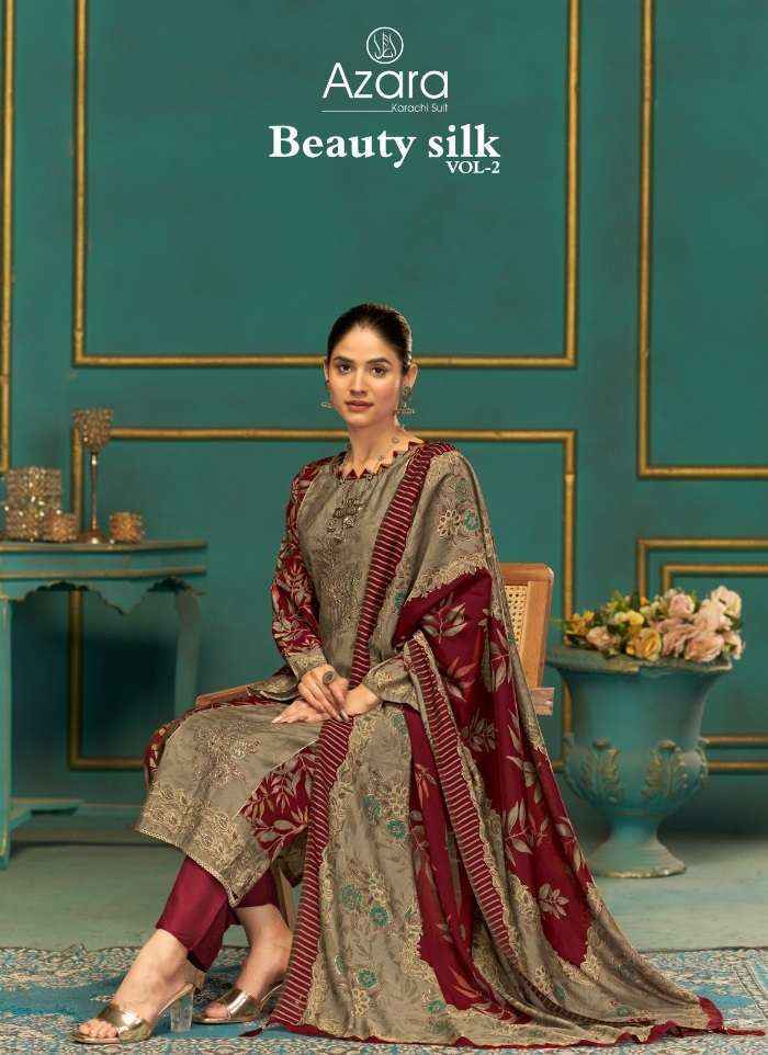 Radhika Fashion Azara Beauty Silk Vol-2 Musline Dress Material (4 pcs Catalogue)