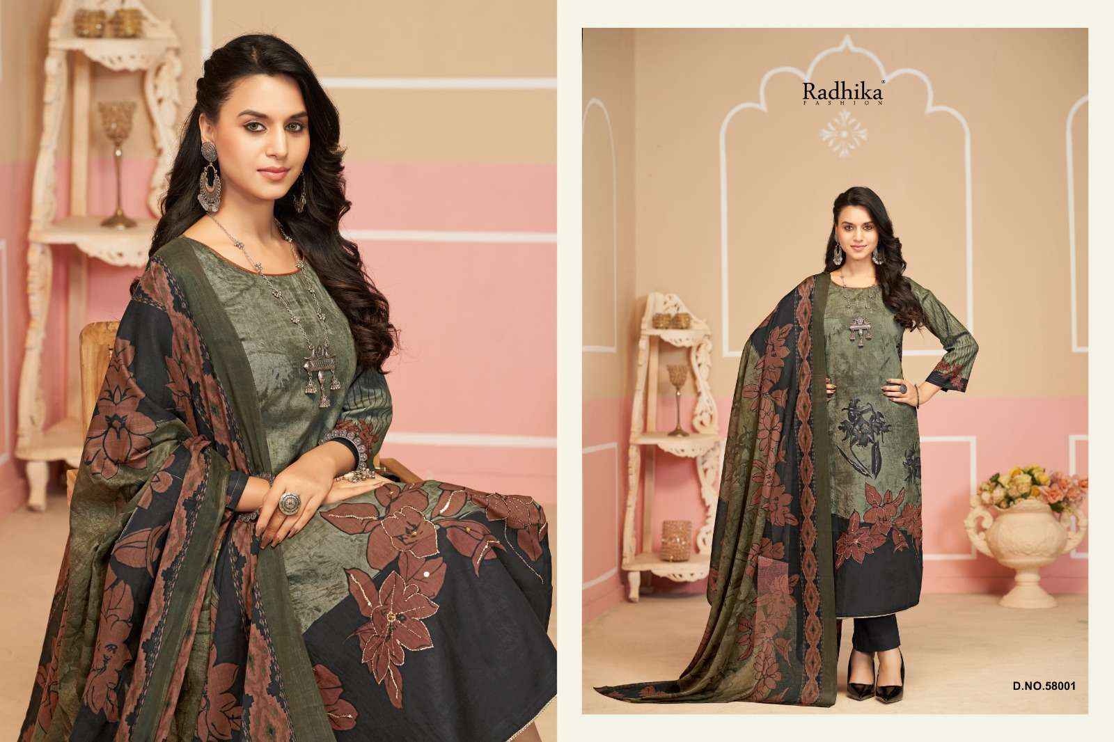 Radhika Fashion Azara shivani Lawn Cotton Dress Material (3 pcs Catalogue)