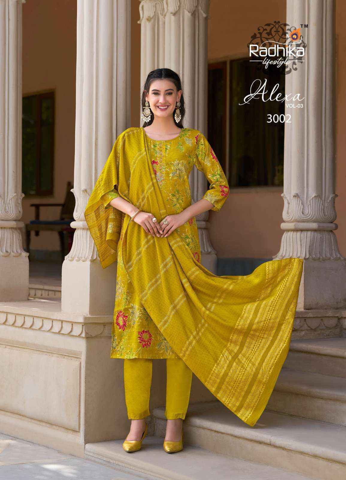 Radhika Lifestyle Alexa Vol-3 Silk Readymade Suit (6 pcs Catalogue)