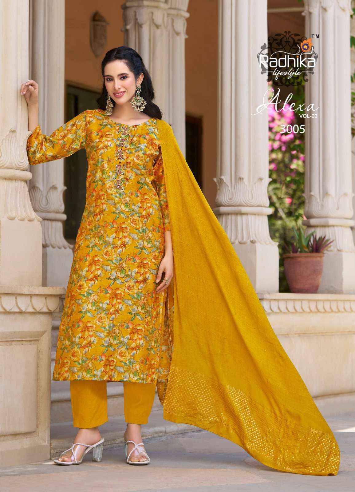 Radhika Lifestyle Alexa Vol-3 Silk Readymade Suit (6 pcs Catalogue)