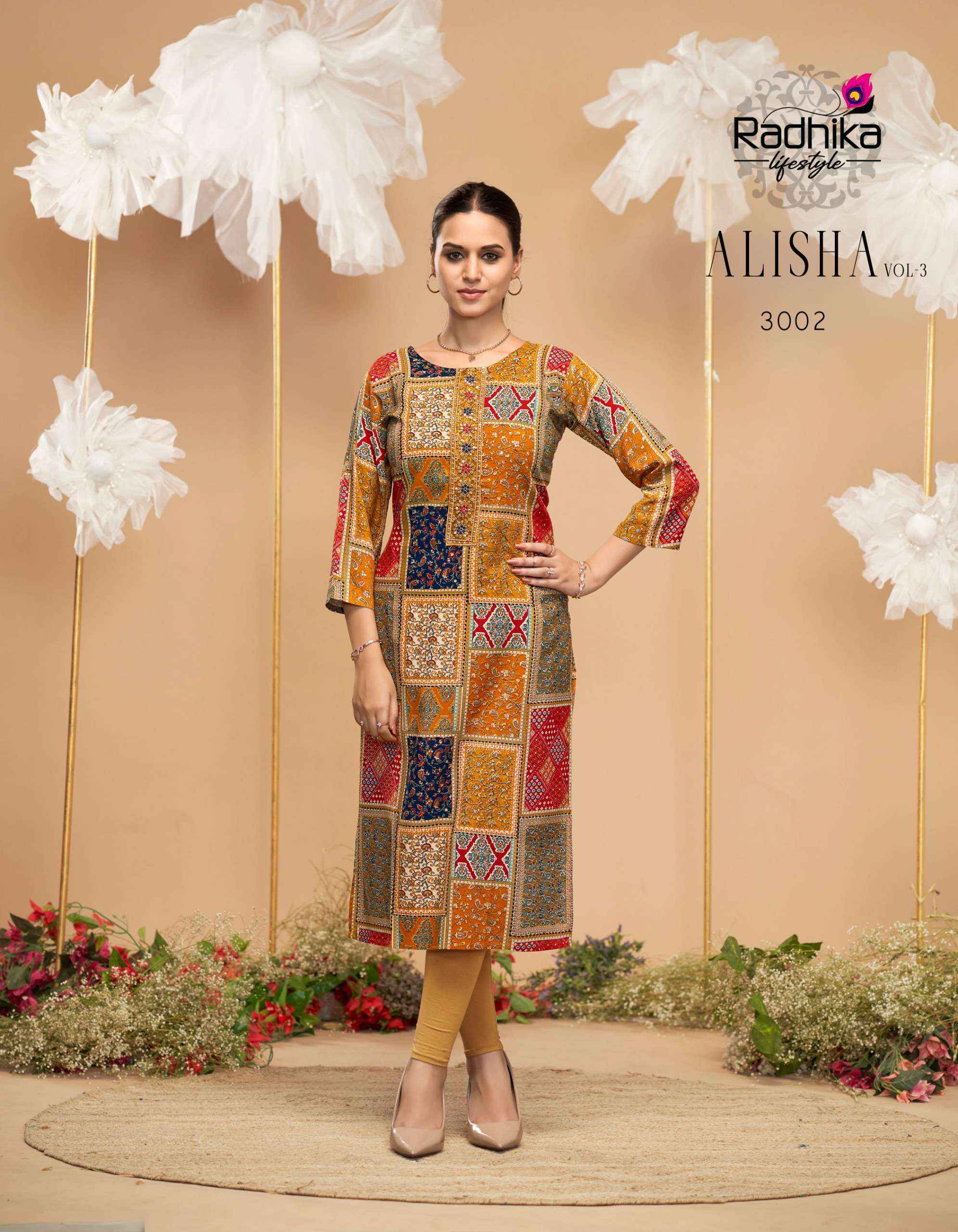Radhika Lifestyle Alisha Vol 3 Rayon Kurti Combo 9 Pc Catalog