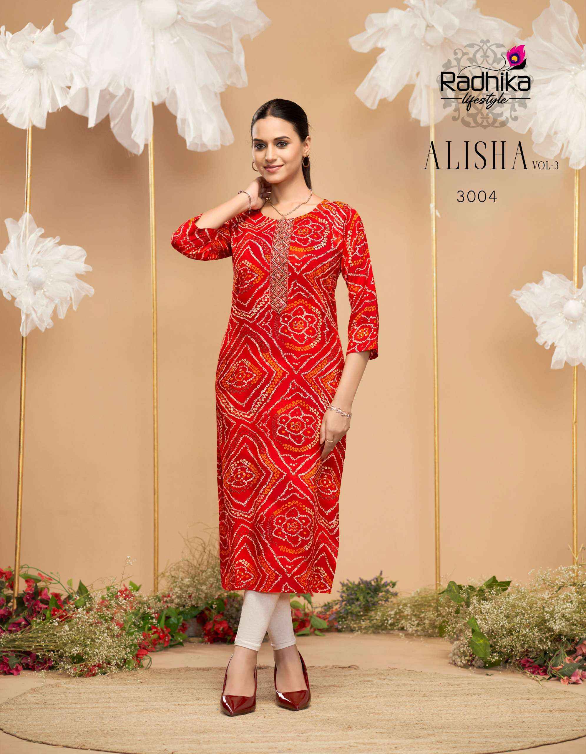 Radhika Lifestyle Alisha Vol 3 Rayon Kurti Combo 9 Pc Catalog