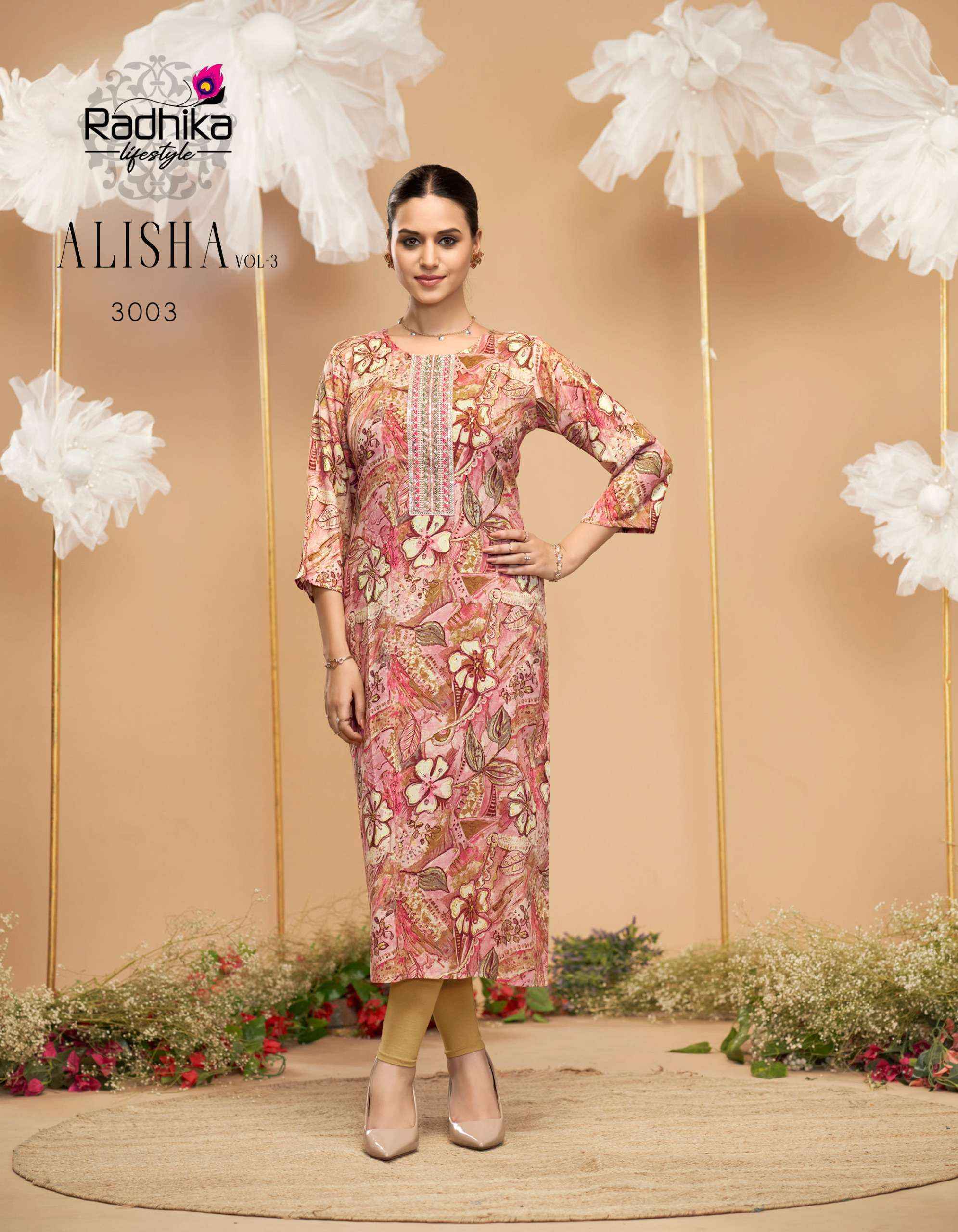 Radhika Lifestyle Alisha Vol 3 Rayon Kurti Combo 9 Pc Catalog