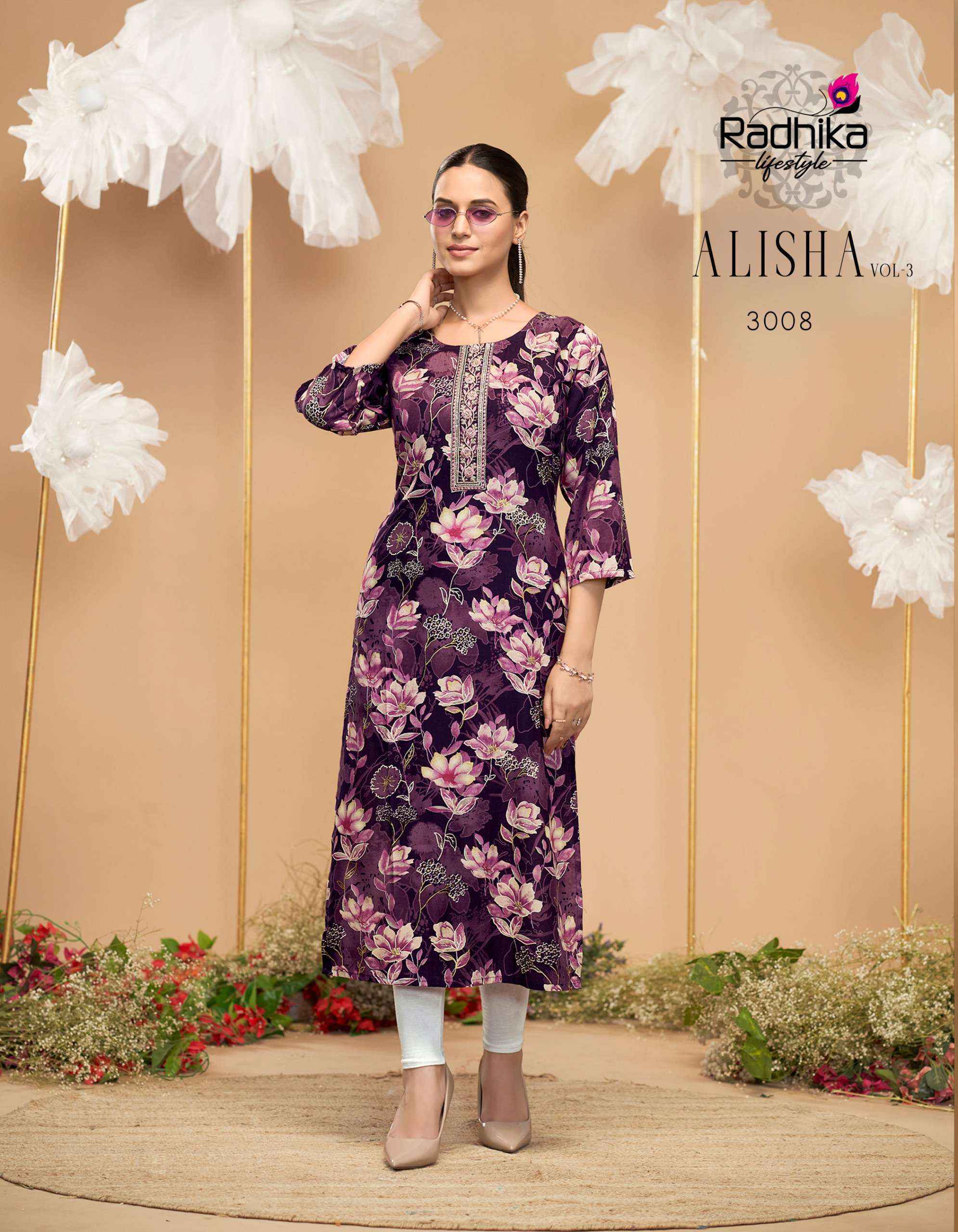 Radhika Lifestyle Alisha Vol 3 Rayon Kurti Combo 9 Pc Catalog