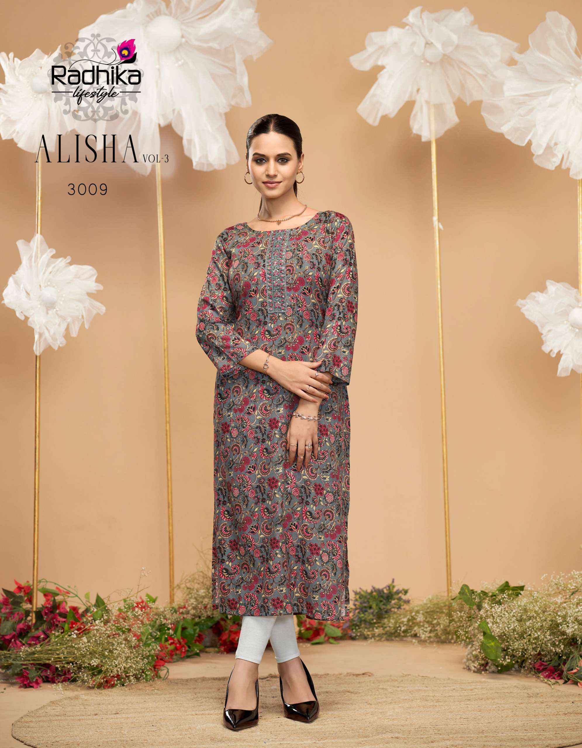 Radhika Lifestyle Alisha Vol 3 Rayon Kurti Combo 9 Pc Catalog