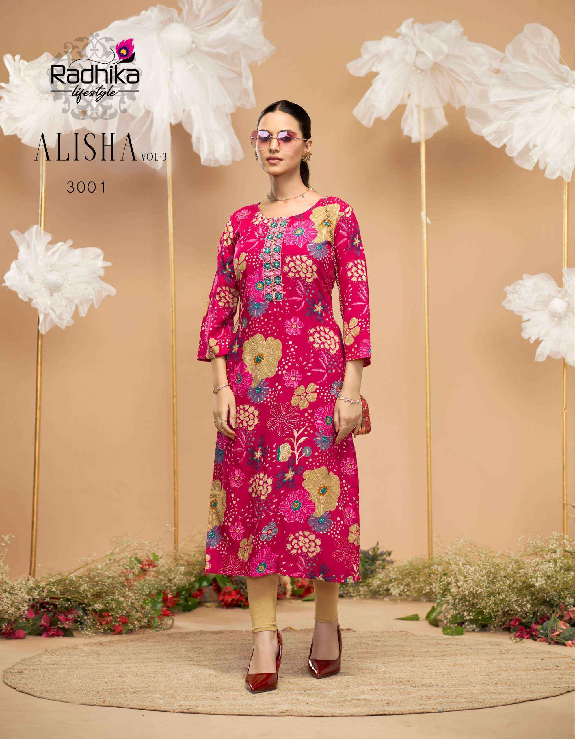 Radhika Lifestyle Alisha Vol 3 Rayon Kurti Combo 9 Pc Catalog