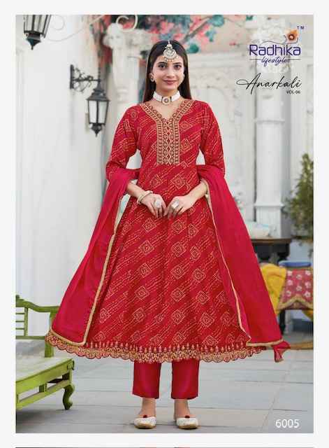 Radhika Lifestyle Anarkali Vol-6 Rayon Readymade Suit (7 Pc Catalog)