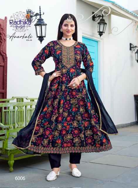 Radhika Lifestyle Anarkali Vol-6 Rayon Readymade Suit (7 Pc Catalog)