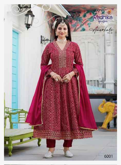 Radhika Lifestyle Anarkali Vol-6 Rayon Readymade Suit (7 Pc Catalog)