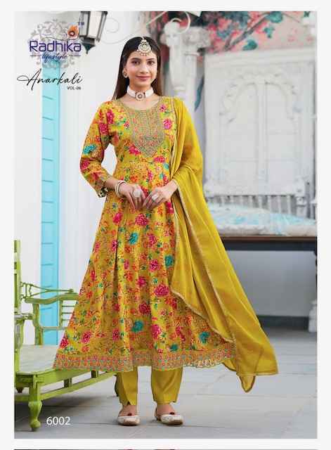 Radhika Lifestyle Anarkali Vol-6 Rayon Readymade Suit (7 Pc Catalog)