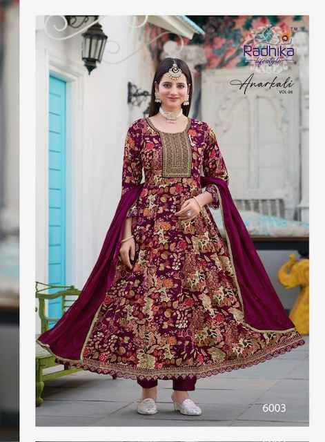 Radhika Lifestyle Anarkali Vol-6 Rayon Readymade Suit (7 Pc Catalog)