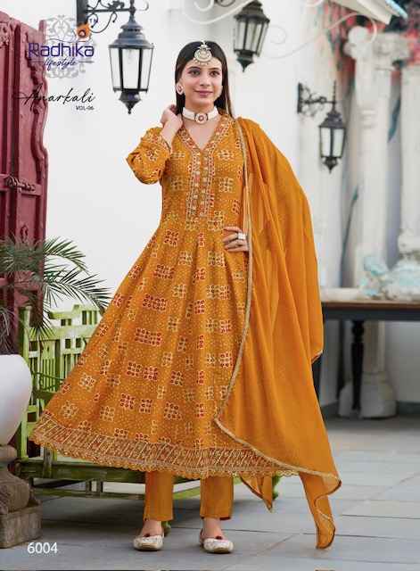 Radhika Lifestyle Anarkali Vol-6 Rayon Readymade Suit (7 Pc Catalog)