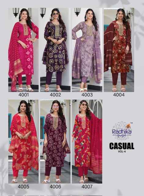 Radhika Lifestyle Casual Vol-4 Rayon Readymade Suit (6 pcs Catalogue)