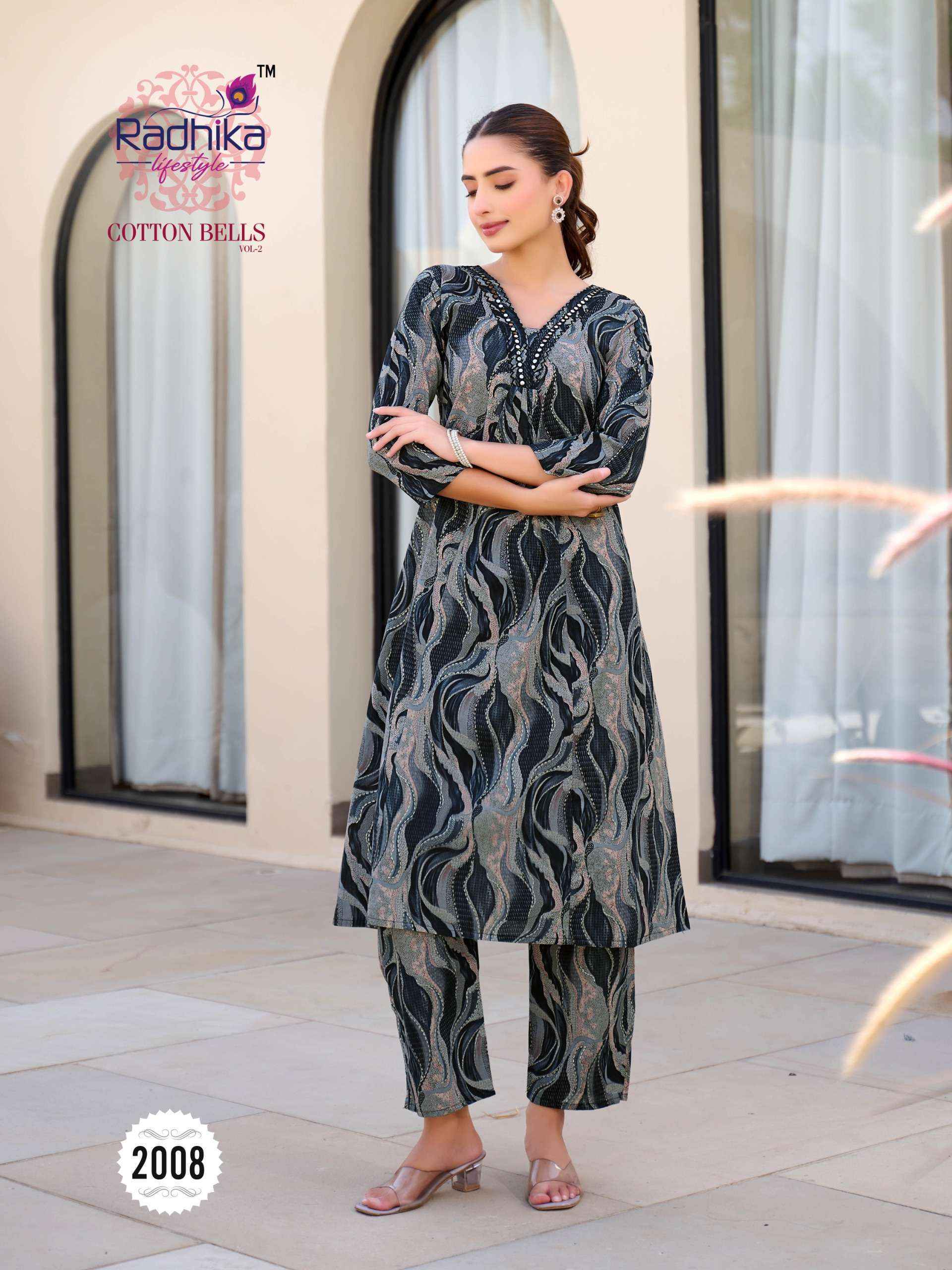 Radhika Lifestyle Cotton Bells Vol-2 Cotton Kurti With Plazzo (8 pcs Catalogue)