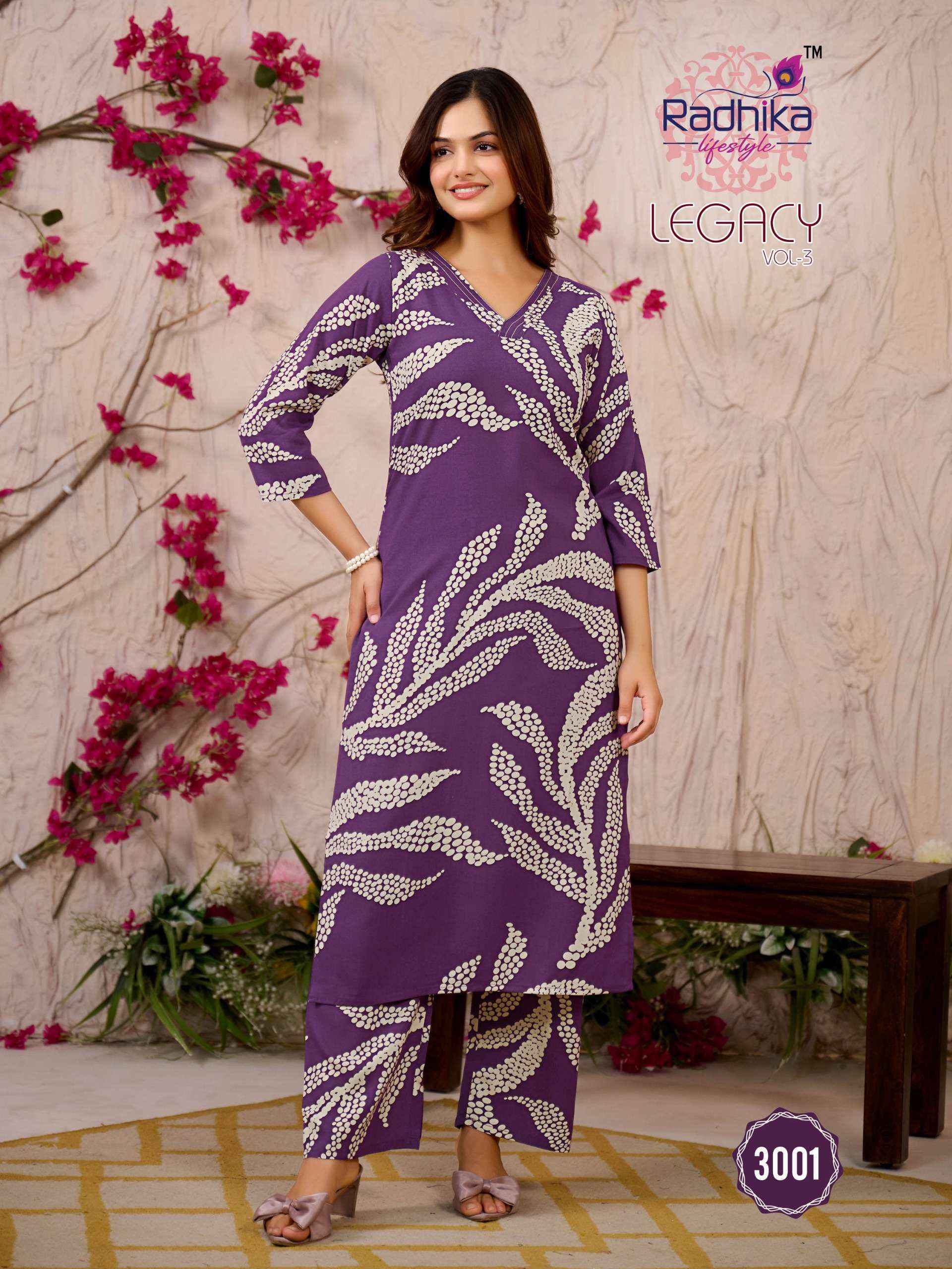 Radhika Lifestyle Legacy Vol-3 Rayon Kurti With Bottom (6 pcs Catalogue