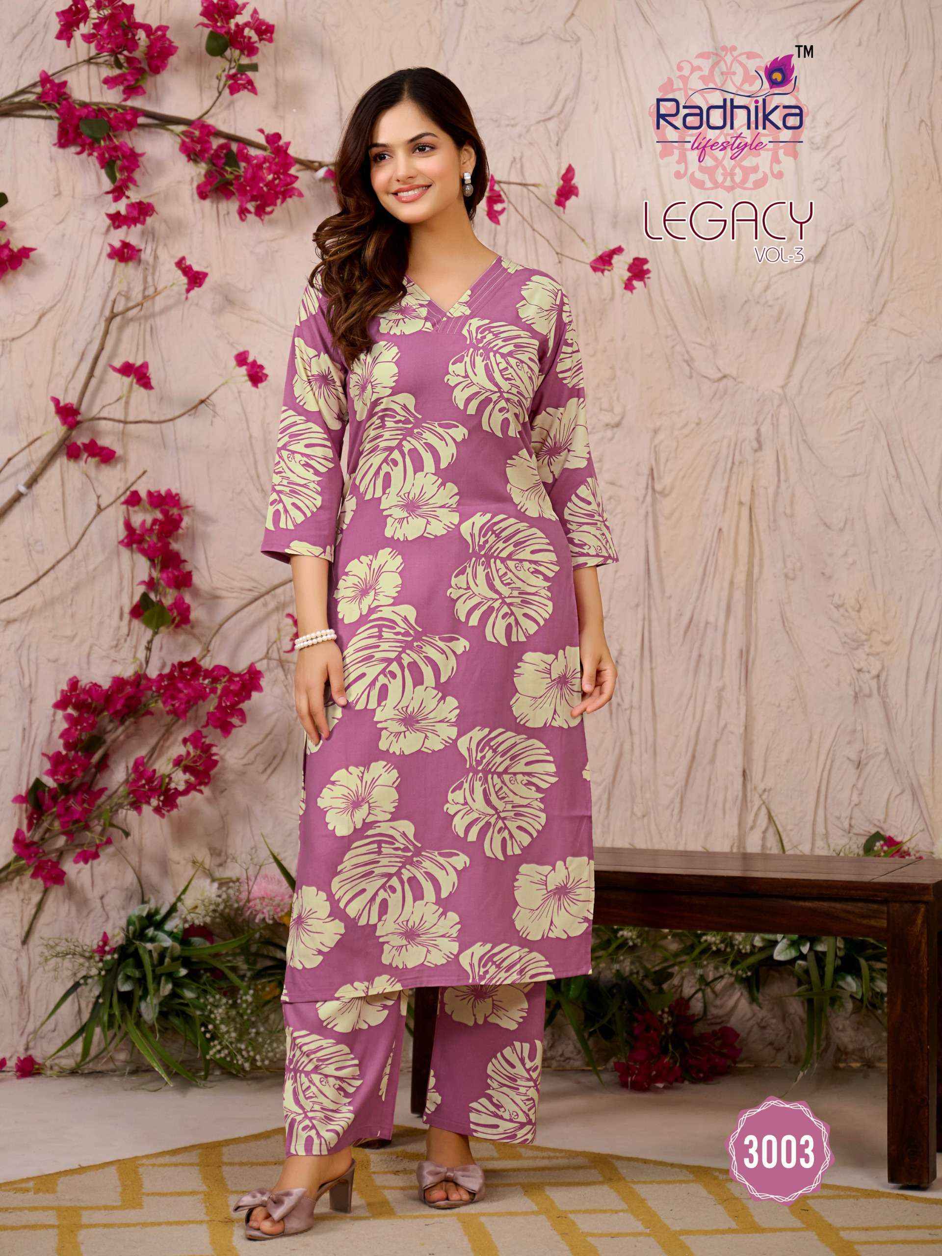 Radhika Lifestyle Legacy Vol-3 Rayon Kurti With Bottom (6 pcs Catalogue
