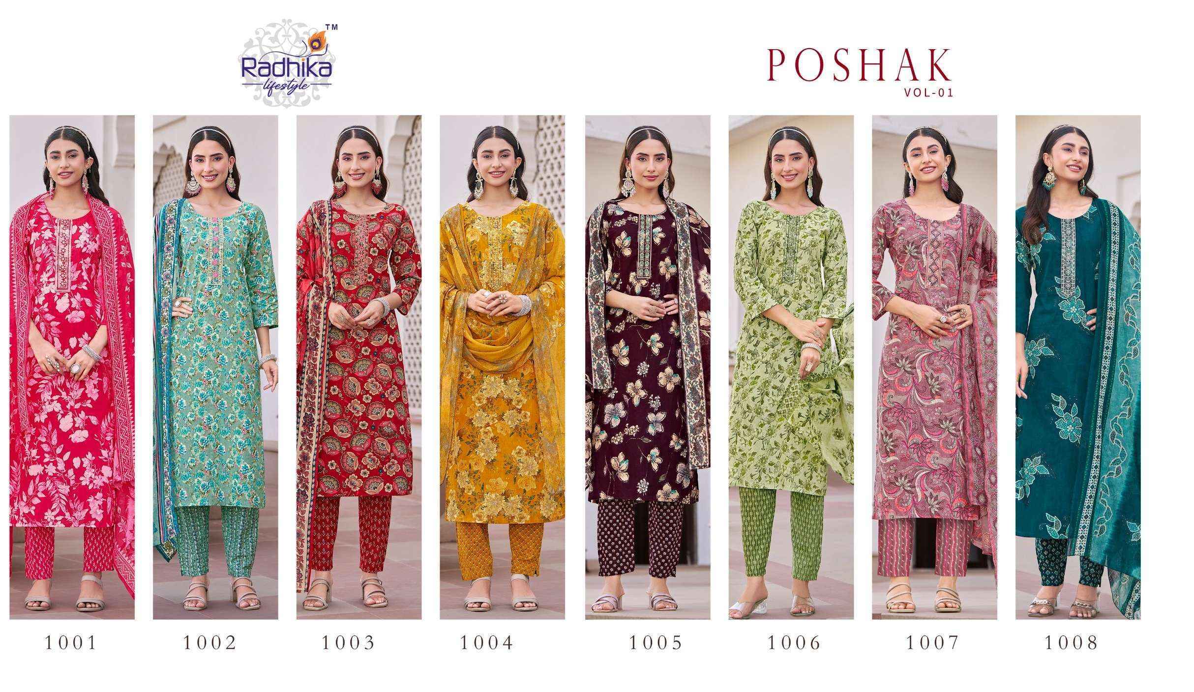 Radhika Lifestyle Poshak Vol-1 Cotton Readymade Suit (8 pcs Catalogue)