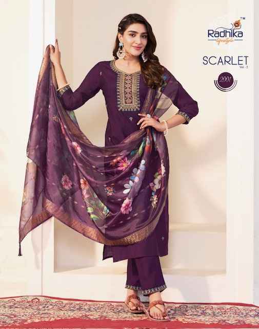 Radhika Lifestyle Scarlet Vol-2 Vertican Silk Readymade Suit (6 Pc Catalog)