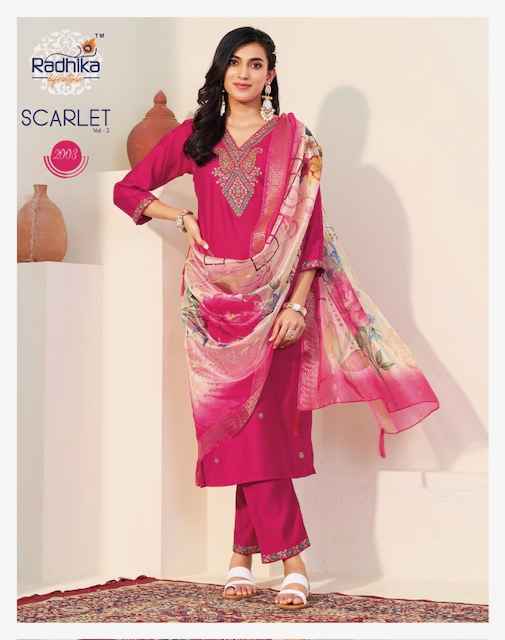 Radhika Lifestyle Scarlet Vol-2 Vertican Silk Readymade Suit (6 Pc Catalog)