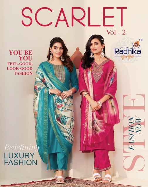 Radhika Lifestyle Scarlet Vol-2 Vertican Silk Readymade Suit (6 Pc Catalog)