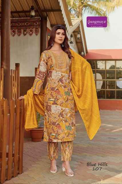 Rangmaya Blue Hills Rayon Readymade Suit (8 pcs Catalogue)