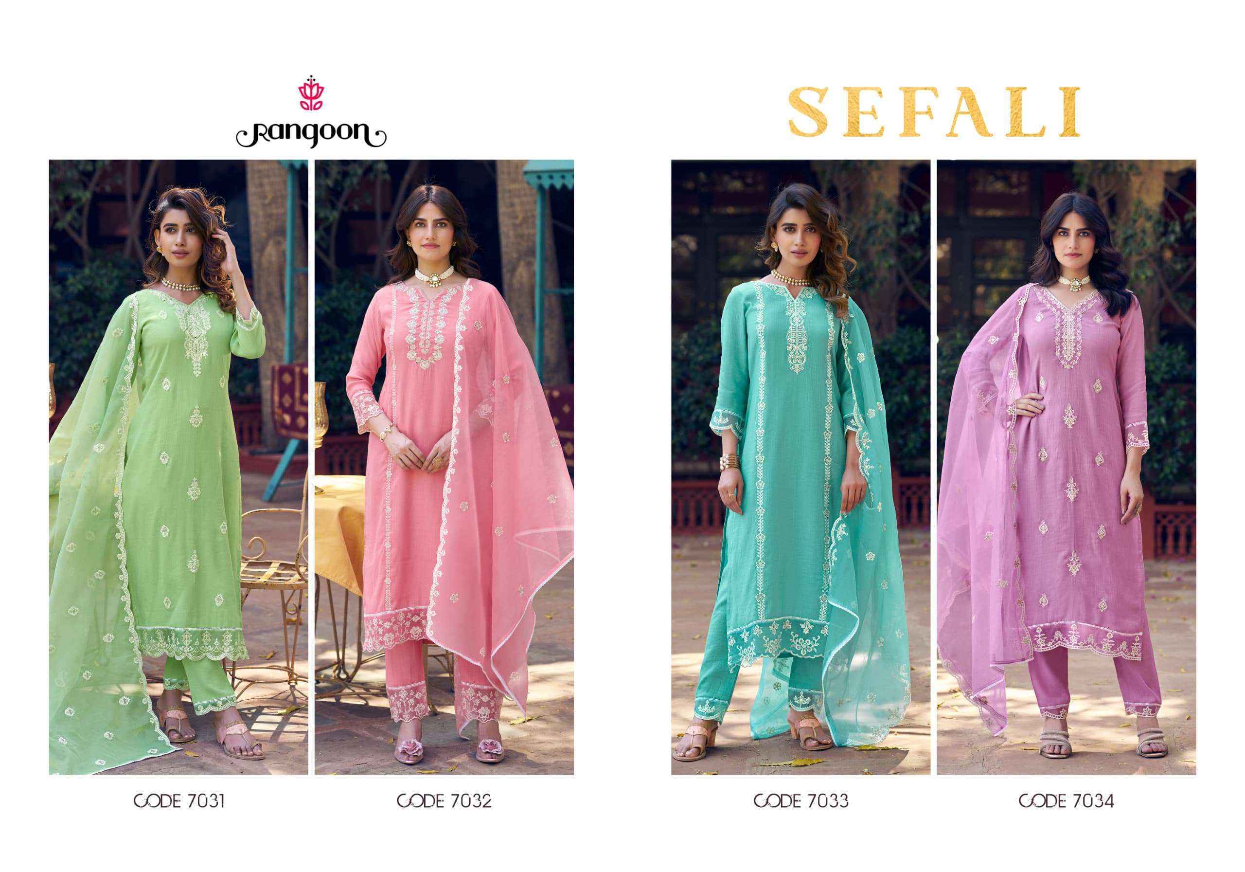Rangoon Sefali Viscose Readymade Suit (4 pcs Catalogue)