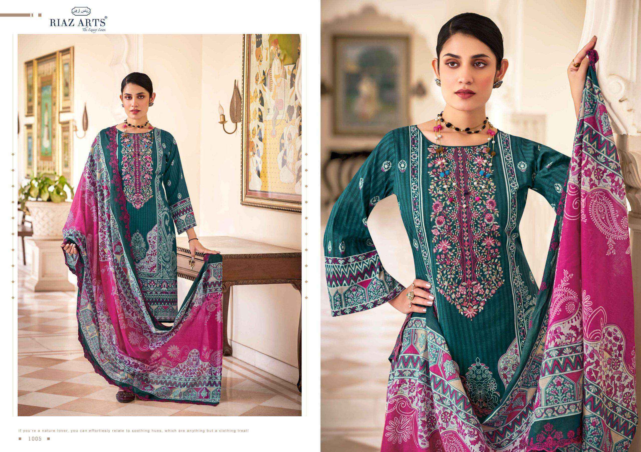 Riaz Arts Bin Saeed Vol-9 Cotton Dress Material (6 pcs Catalogue)