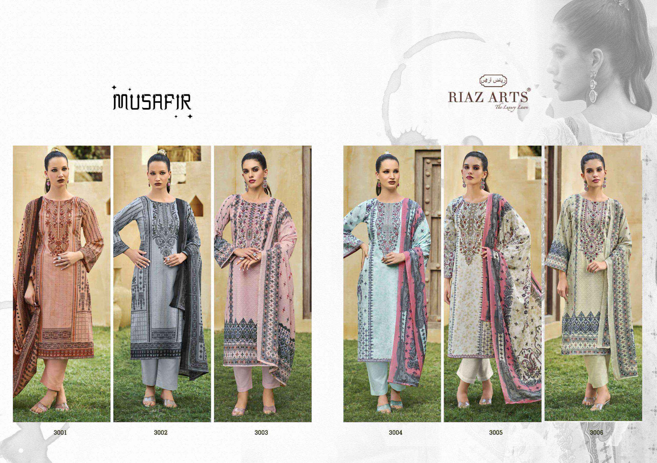 Riaz Arts Musafir Vol-25 Lawn Cotton Dress Material (6 pcs Catalogue)
