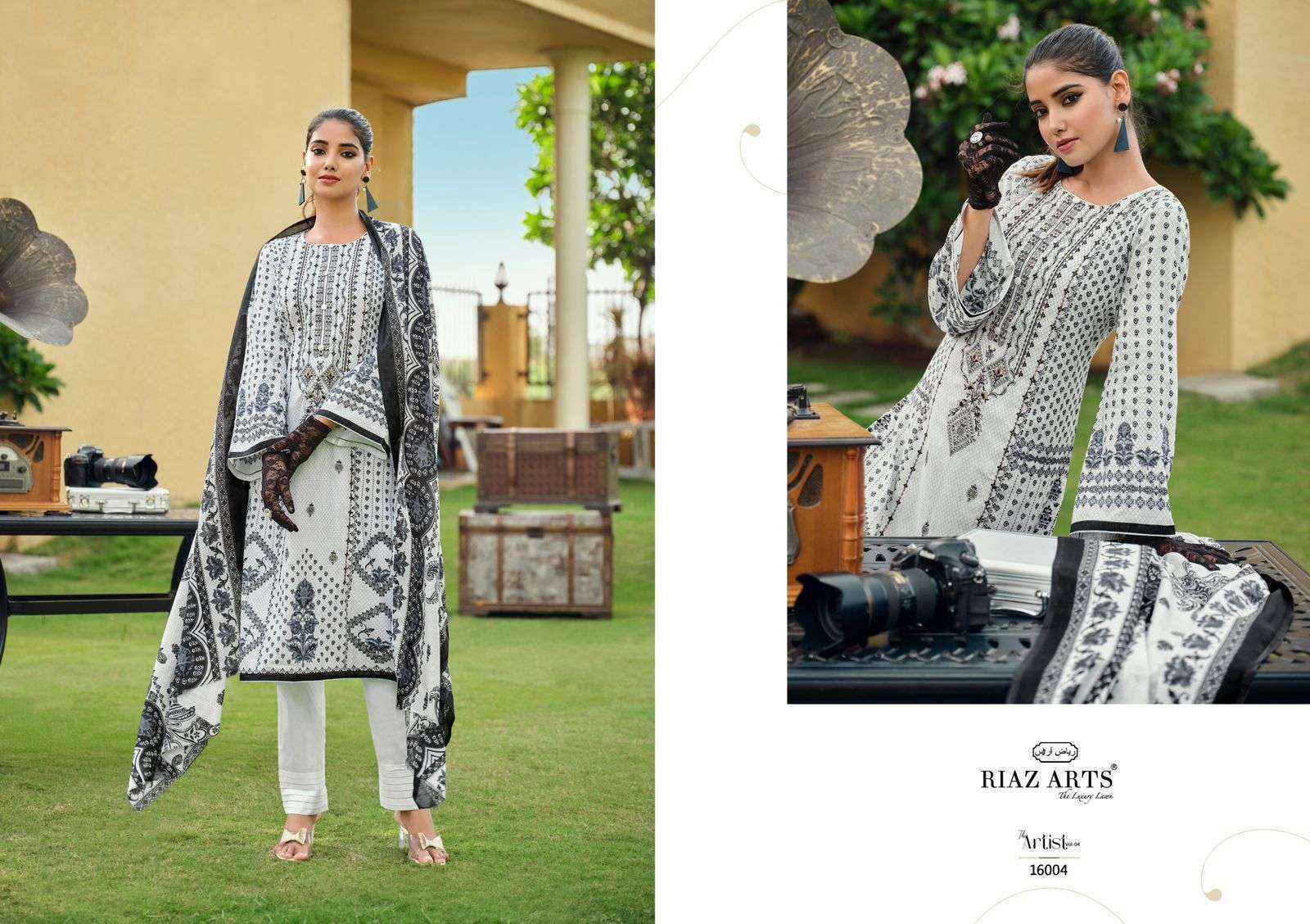 Riaz Arts The Artist Vol 4 Lawn Cotton Dress Material 8 pcs Catalogue