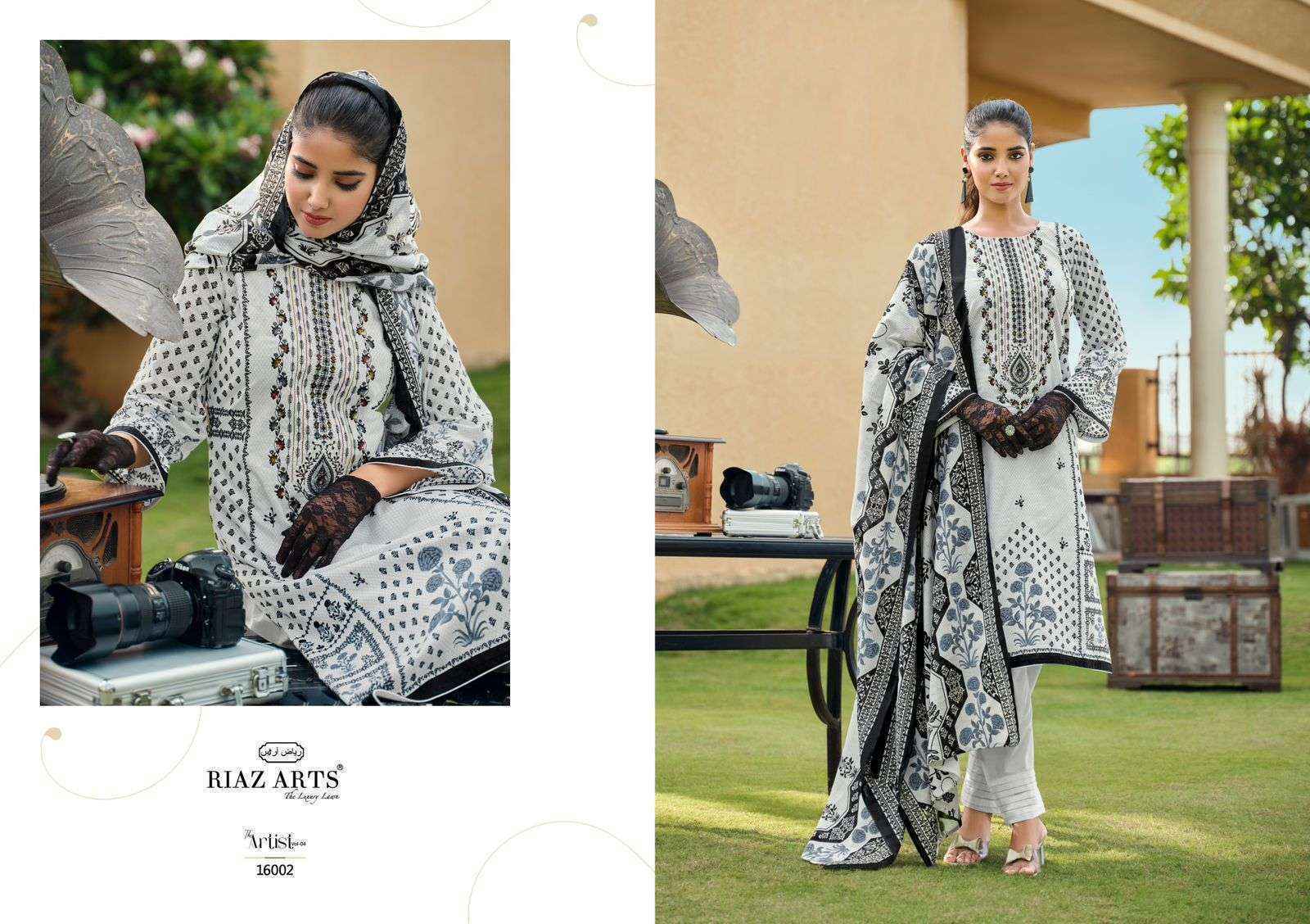 Riaz Arts The Artist Vol 4 Lawn Cotton Dress Material 8 pcs Catalogue