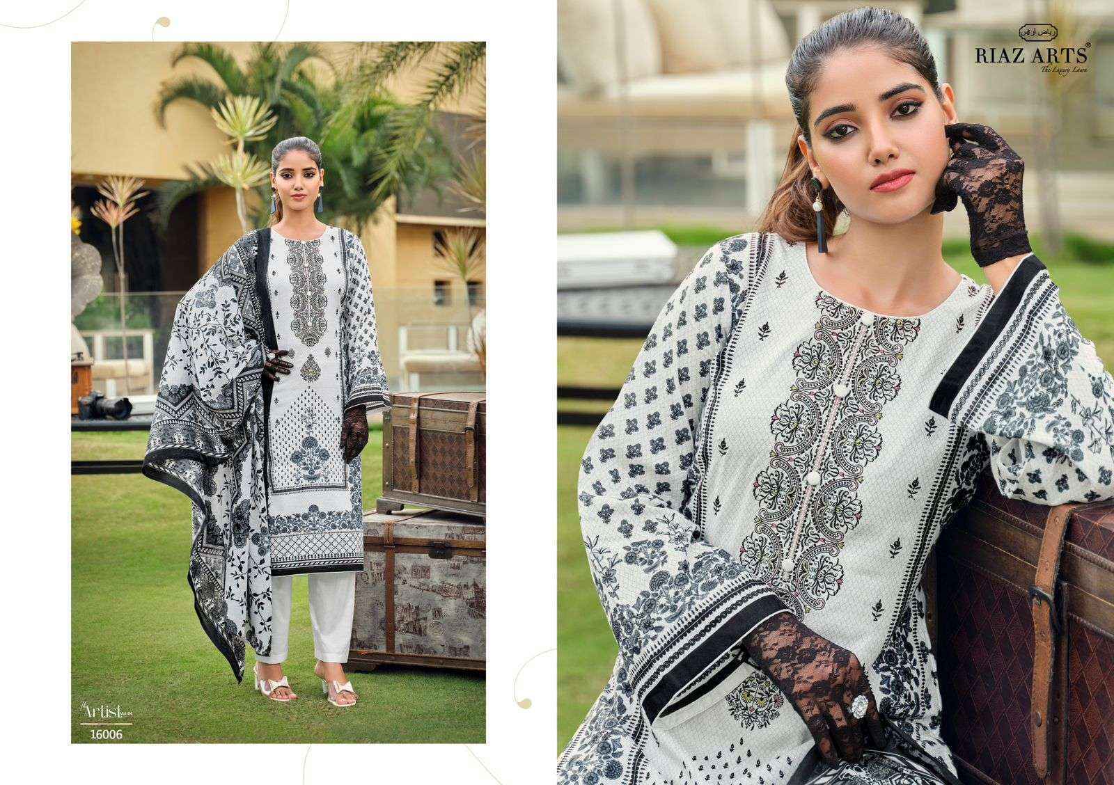 Riaz Arts The Artist Vol 4 Lawn Cotton Dress Material 8 pcs Catalogue