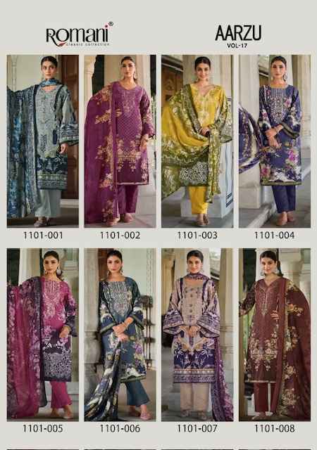 Romani Aarzu Vol-17 Cotton Dress Material (8 pcs Catalogue)