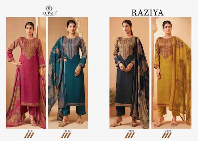 Rupali Fashion Raziya Jam Satin Dress Material (4 pcs Catalogue)