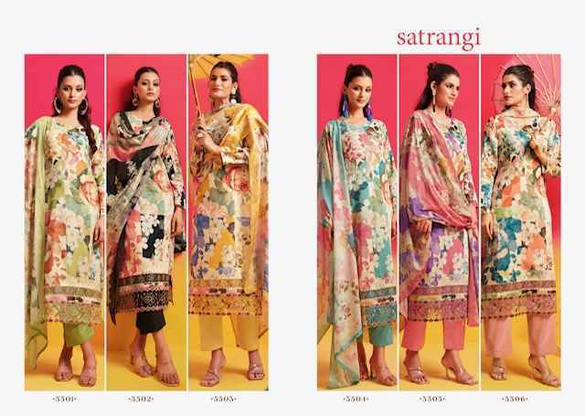 Rupali Fashion Satrangi Jam Satin Dress Material (6 pcs Catalogue)